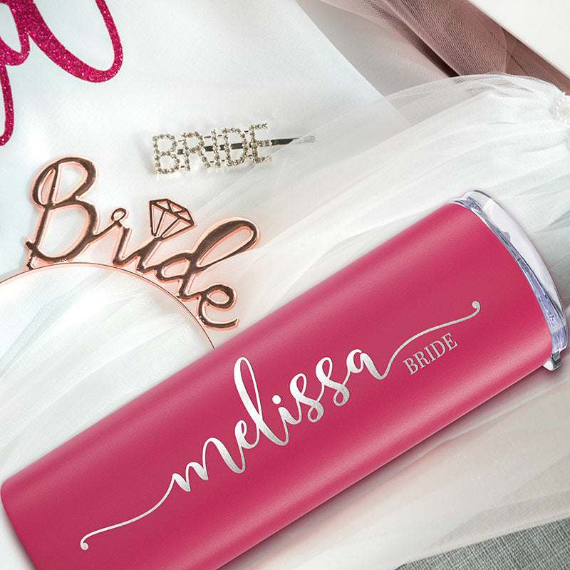 Personalized Skinny Tumbler for Bridesmaid Tumbler With Straw, Bride Skinny  Tumbler Cup Personalized Skinny Tumbler Bridesmaid Gift Proposal 