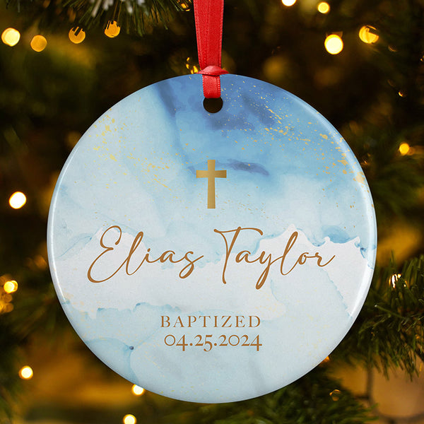 Blue Baptism Ornament for Kids