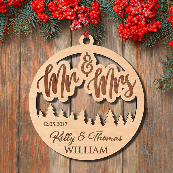 Mr and Mrs Family Cut Out Ornament - GiftShire