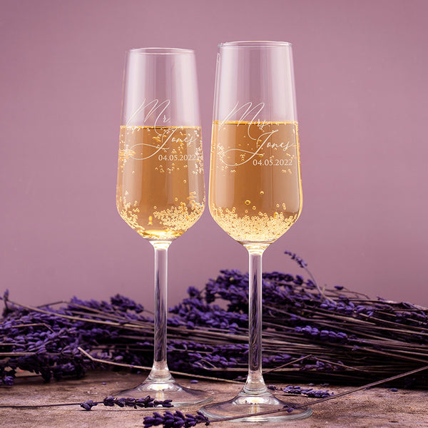 Custom Champagne Flute for Wedding