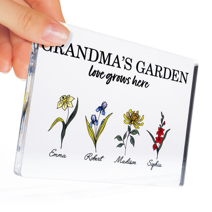 Custom Grandma Sign, Acrylic Garden Block - GiftShire