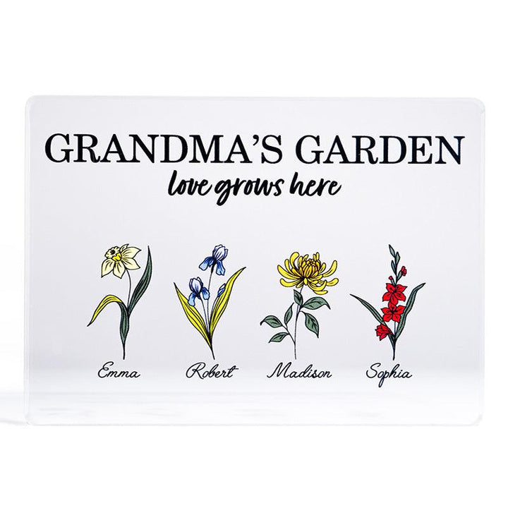 Custom Grandma Sign, Acrylic Garden Block - GiftShire