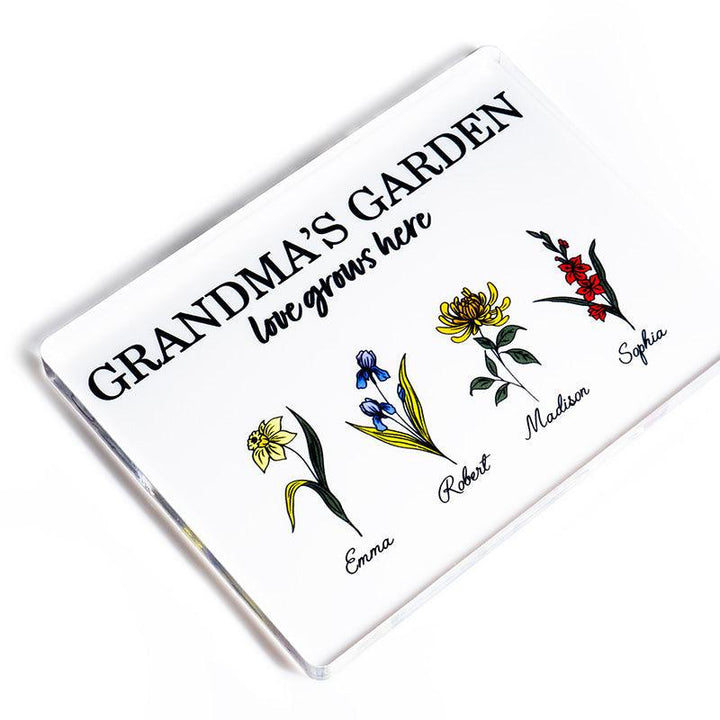 Custom Grandma Sign, Acrylic Garden Block - GiftShire