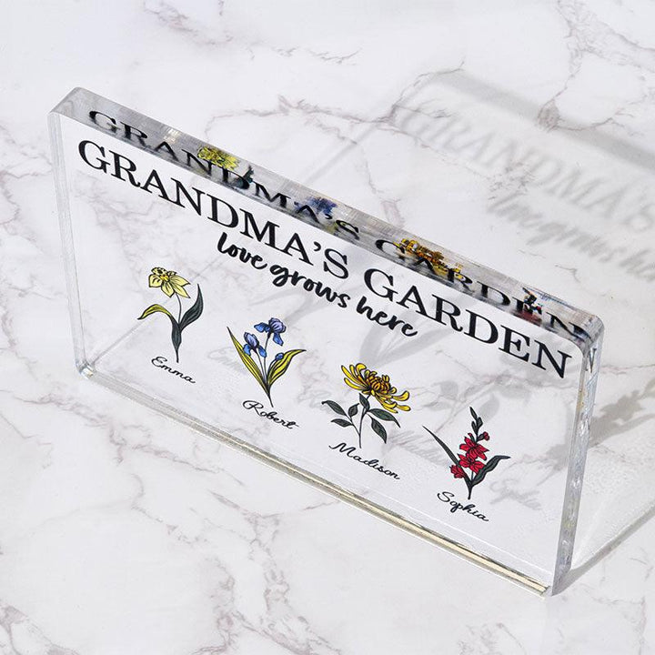 Custom Grandma Sign, Acrylic Garden Block - GiftShire