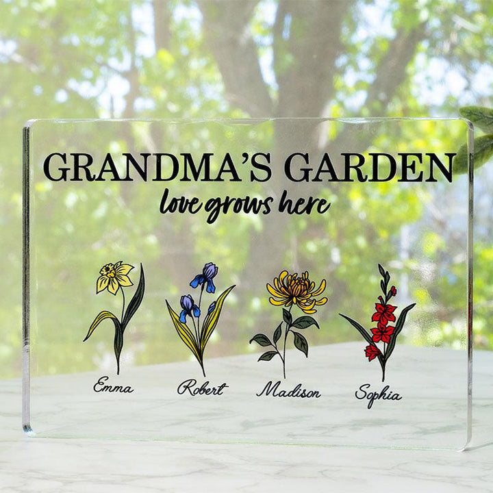 Custom Grandma Sign, Acrylic Garden Block - GiftShire