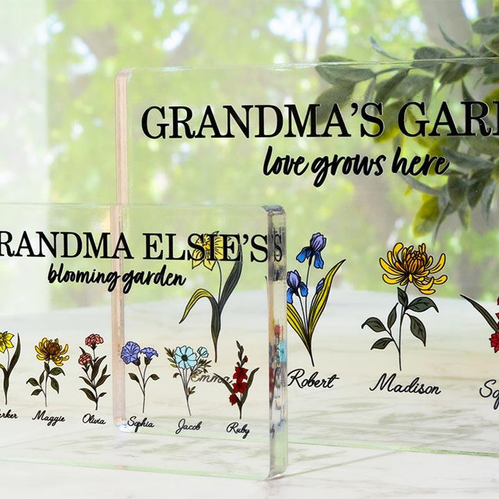 Custom Grandma Sign, Acrylic Garden Block - GiftShire