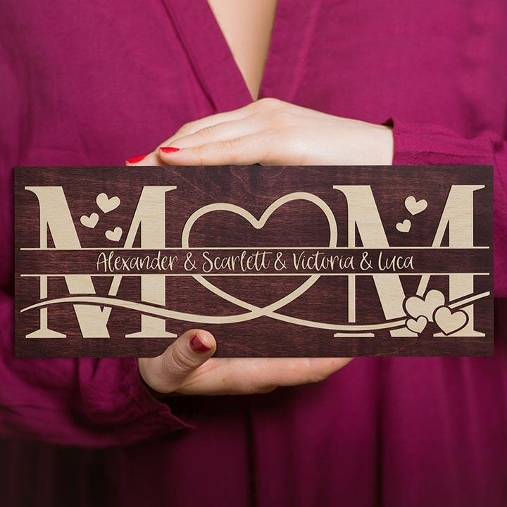 Custom Mom Sign With Names - GiftShire