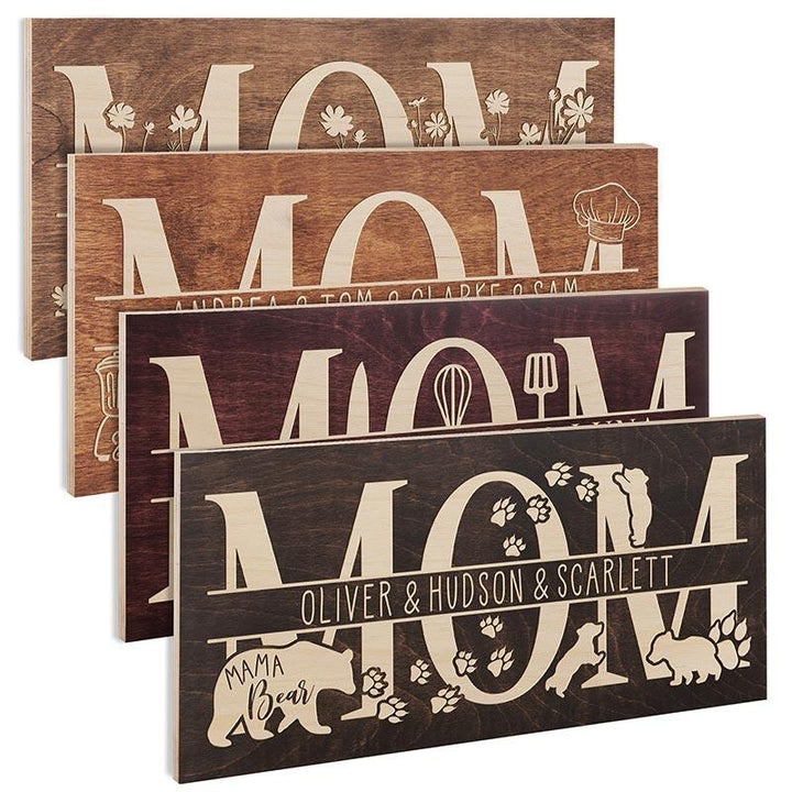 Custom Mom Sign With Names - GiftShire