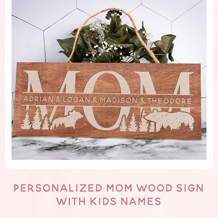 Custom Mom Sign With Names - GiftShire