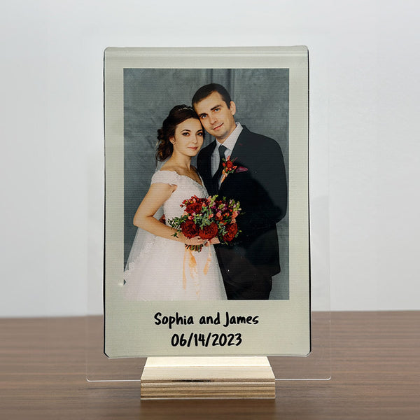 Custom Polaroid Photo Plaque Frame for Desktop