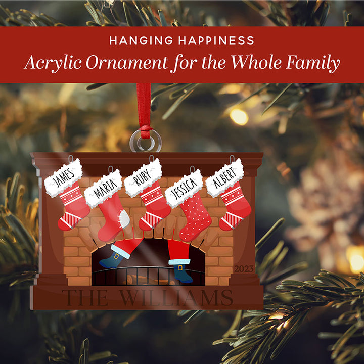 Custom Stocking Ornament With Fireplace - GiftShire