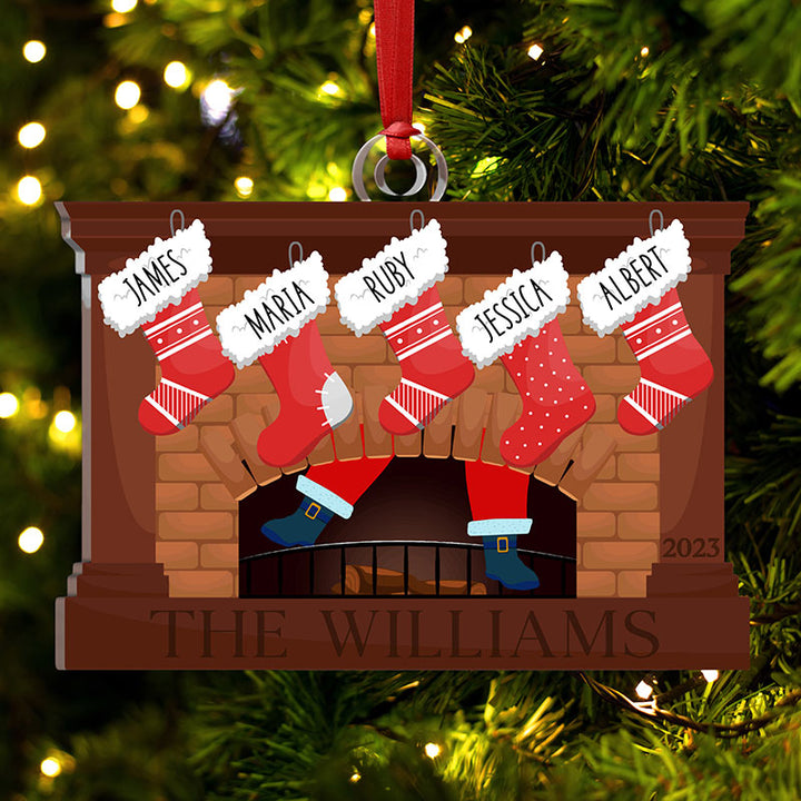 Custom Stocking Ornament With Fireplace - GiftShire