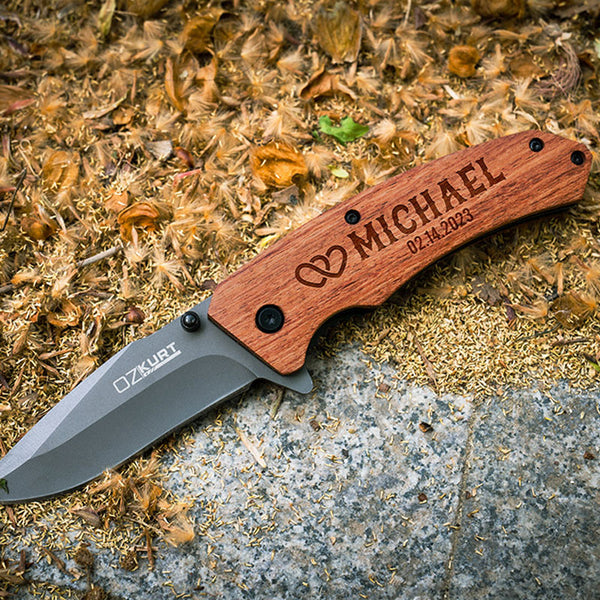 Custom Valentines Engraved Pocket Knife for Men