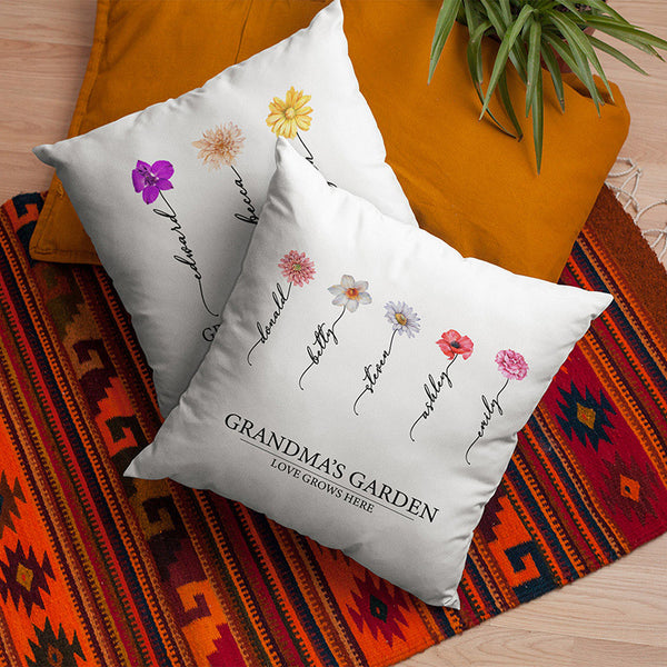 Customize Your Birthday Flowers with Name on Pillow