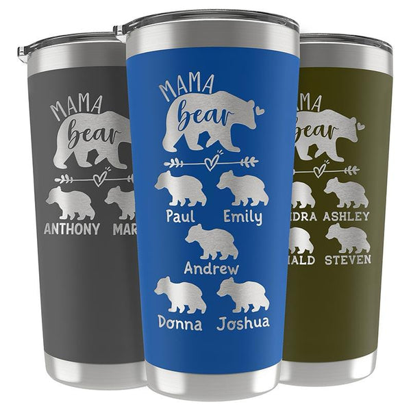 Customized Mama Bear Tumbler With Cubs - GiftShire