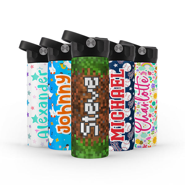 Cute Kids Personalized Colorful Water Bottles BPA Free