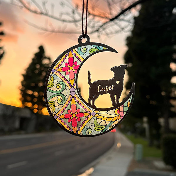 Cutout Dog Crescent Suncatcher Ornament