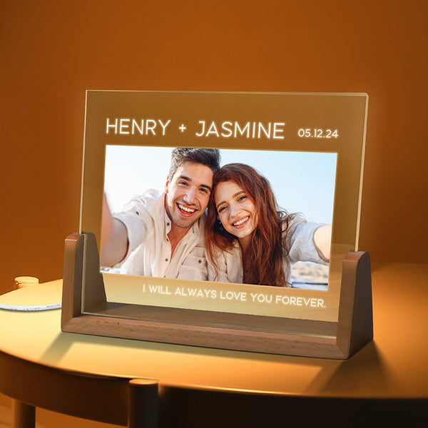 Lovelight Couples Picture Frame with U-shaped Night Light