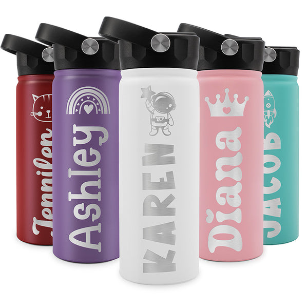 Personalized Back To School Kids Water Bottle - 18 Oz