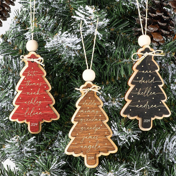 Personalized Family Tree with 6 Names Ornament for Christmas