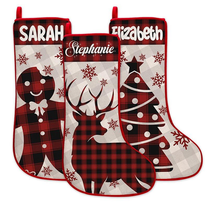 Personalized Tartan Stocking For Christmas - GiftShire