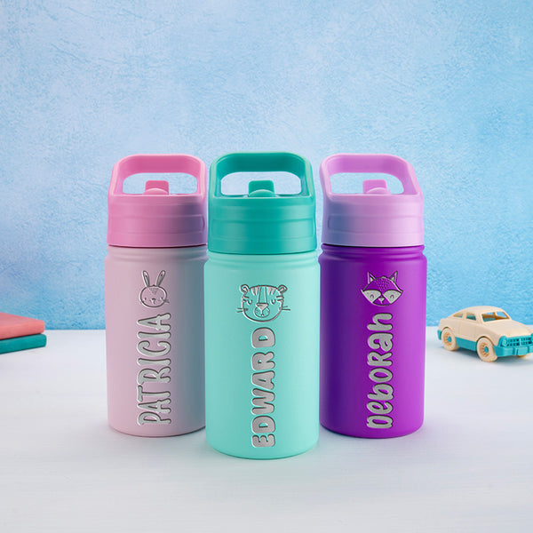 Reusable Kids Water Bottles 12 Oz & Personalized