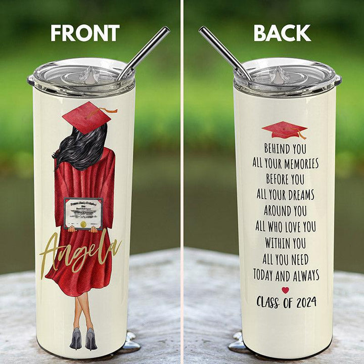 Personalized Skinny Tumblers for Graduation, Graduation Gift - GiftShire