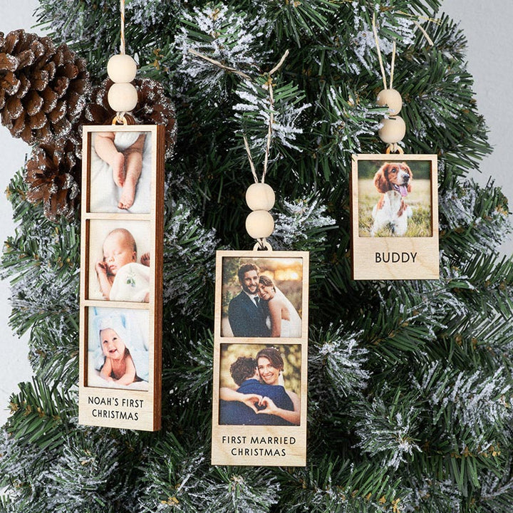 Wooden Film Strip Photo Ornament - GiftShire