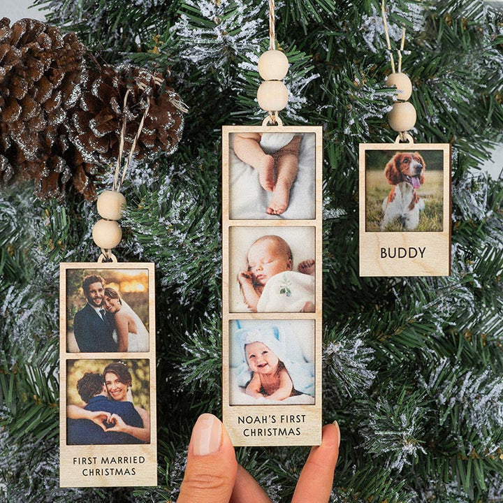 Wooden Film Strip Photo Ornament - GiftShire