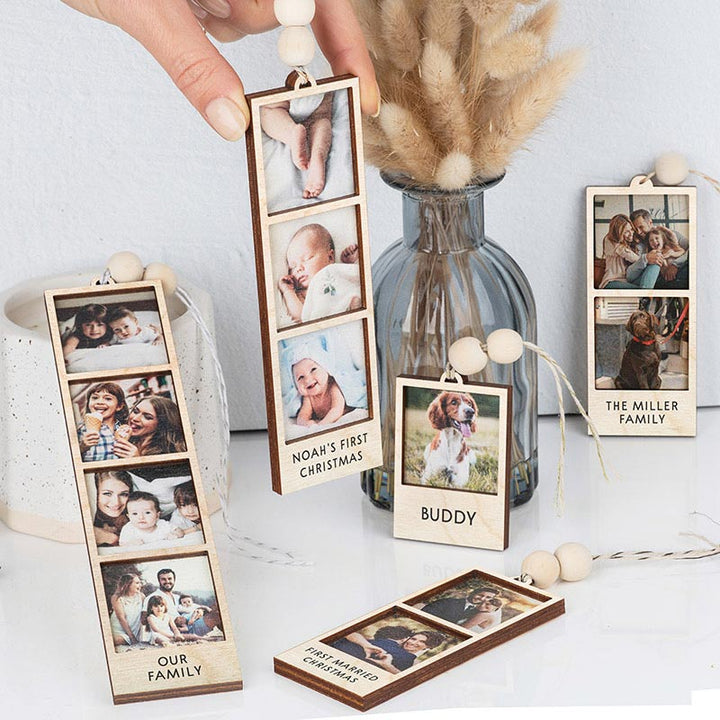 Wooden Film Strip Photo Ornament - GiftShire