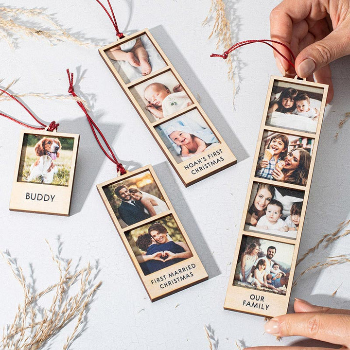 Wooden Film Strip Photo Ornament - GiftShire