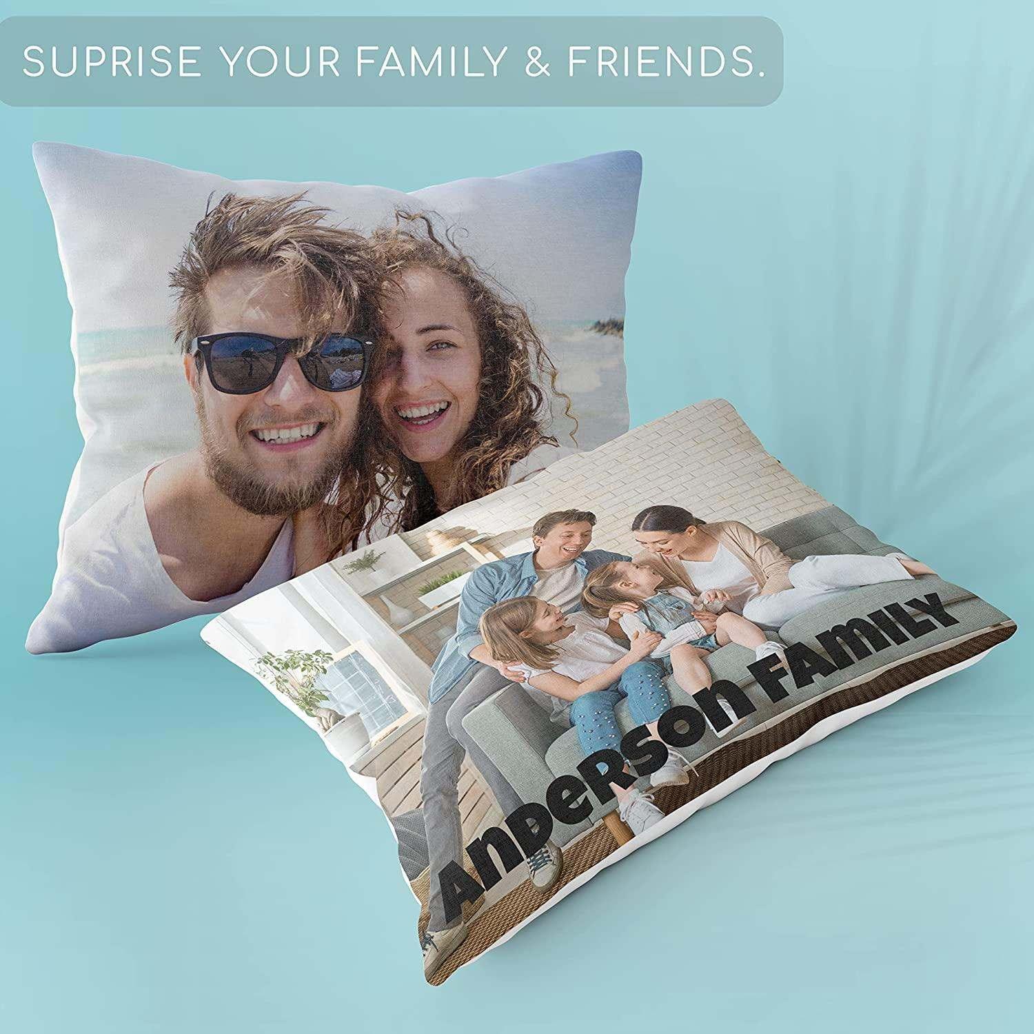 Custom Pillow Personalized Pillow with Photo Gift for Couple GiftShire