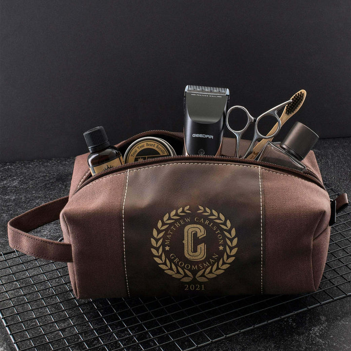 Personalized Toiletry Bag, Custom Toiletry Bag, Groomsmen Gifts, Initial Bag - GiftShire