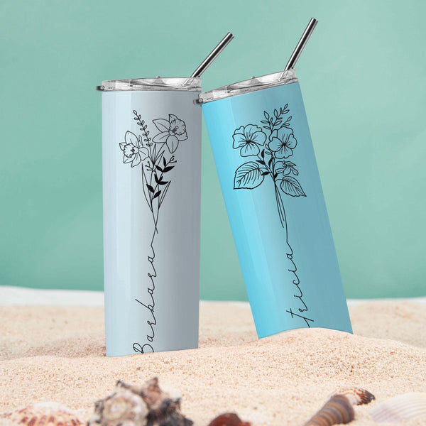 Birth Flower Stainless Tumbler - GiftShire